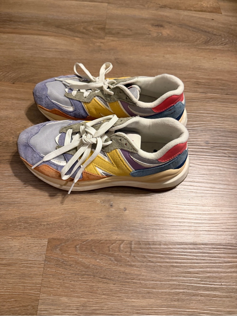 New Balance Multicolor Suede & Mesh Sneakers - Yellow, Purple, Blue, Red - Picture 3 of 6